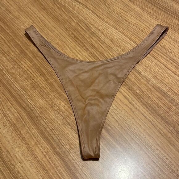 SKIMS Wet Jersey Dipped Thong | Sienna sz L - Picture 4 of 6